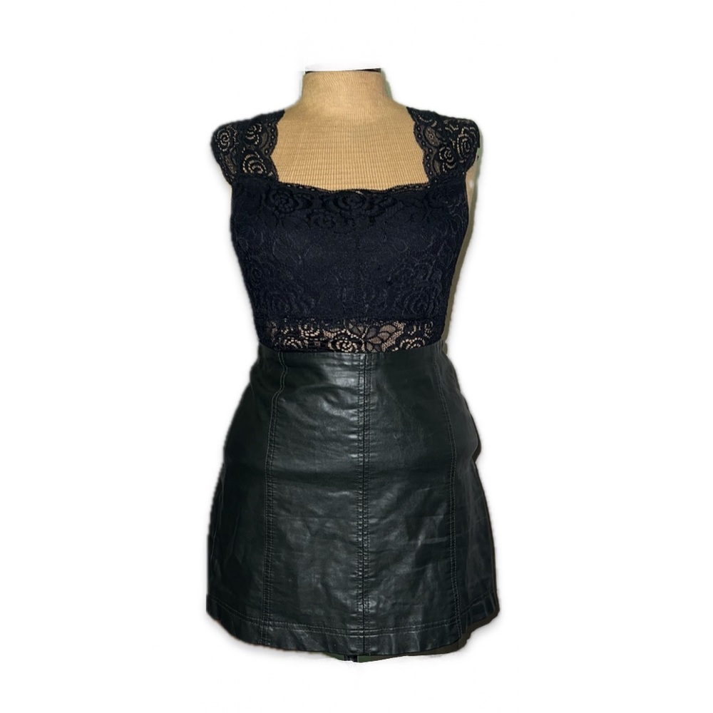 Free People Dark Green Faux Leather Skirt - Emerald Green